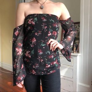 Nasty Gal off shoulder rose top